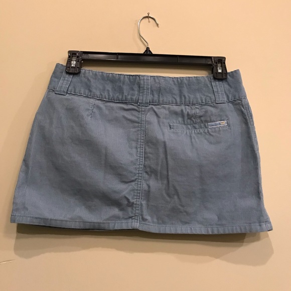 Split Baby Blue Corduroy Mini Skirt - Picture 8 of 10